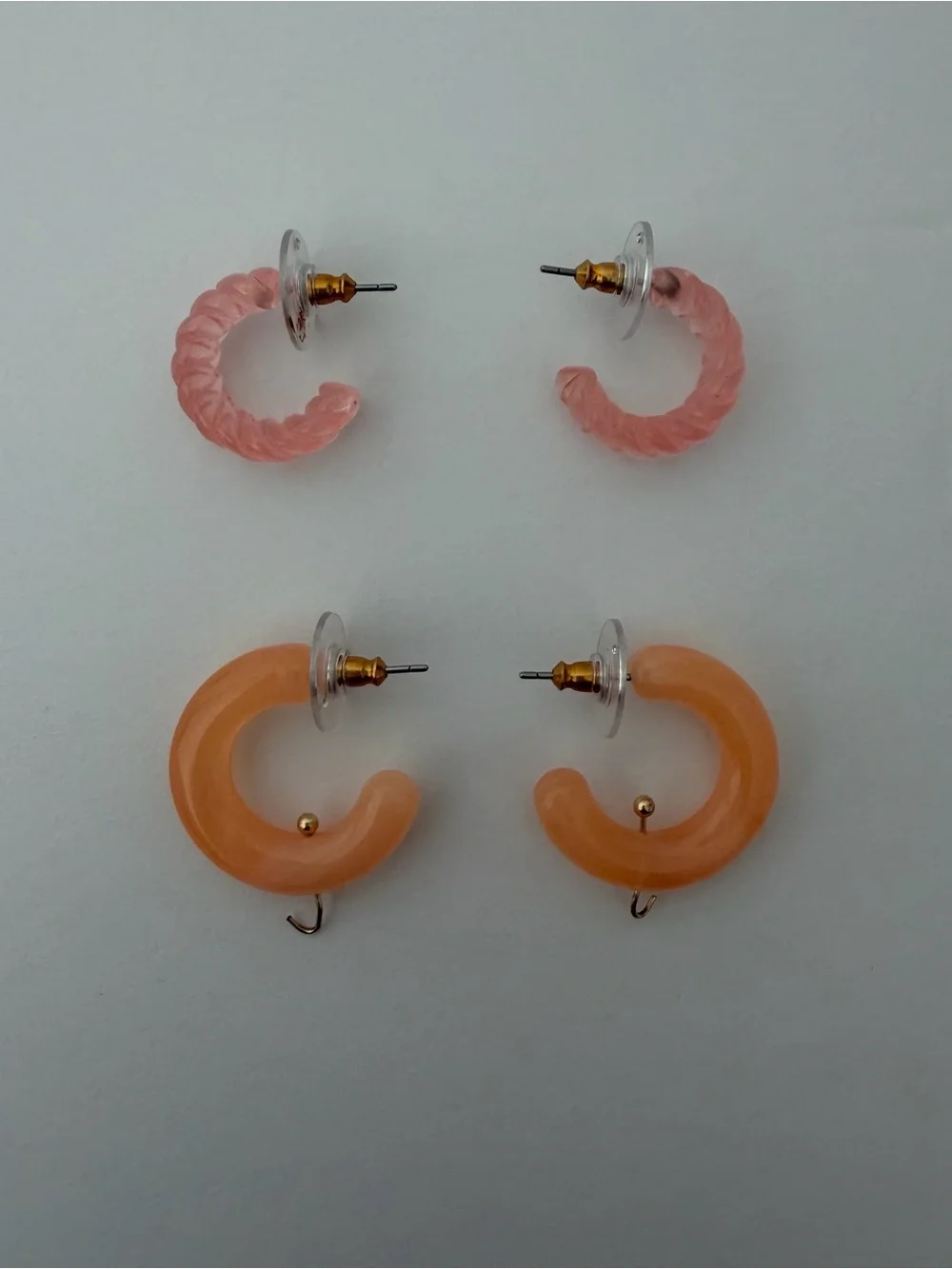 Nordstrom Peach and Blush Hoop Earring Set